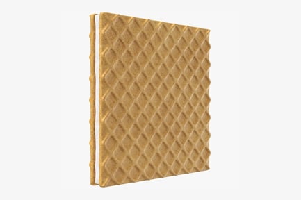 Preview: Biscuit, Light Brown Square Wafer with Diamond Pattern