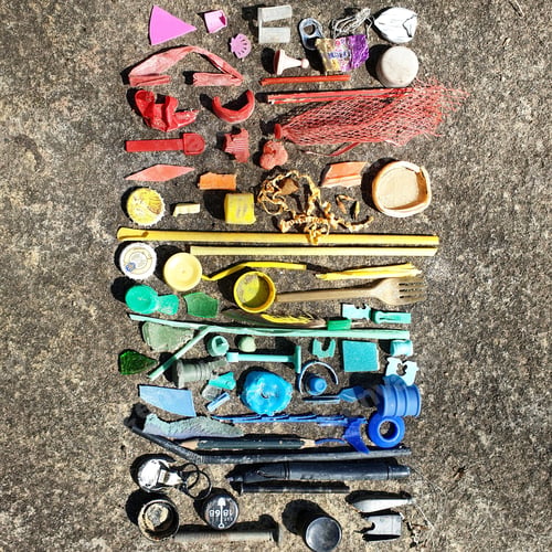 Preview: Collection of plastic pollution found on the beach