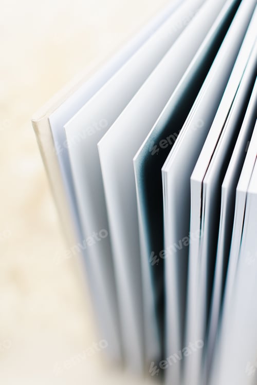 Preview: Vertical closeup shot of a wedding photo album