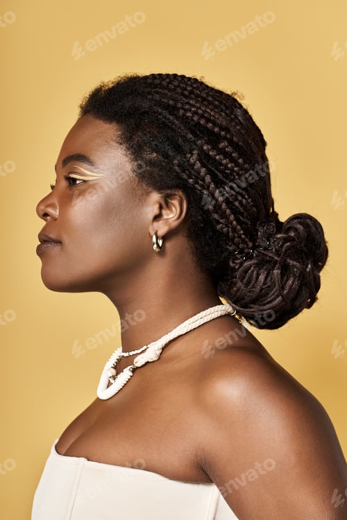 Preview: Captivating beauty of a young African American woman in studio ambiance