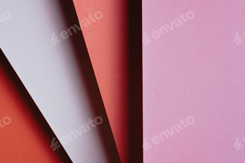 Preview: Abstract pink red orange and white and yellow color paper geometry composition