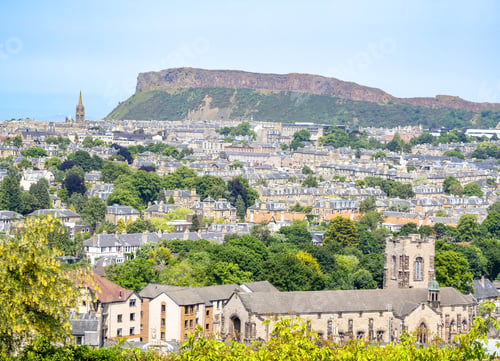 Preview: View of mountains and Edimburgh city from Blackford hill