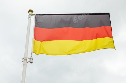 Preview: flag of Germany in the white sky