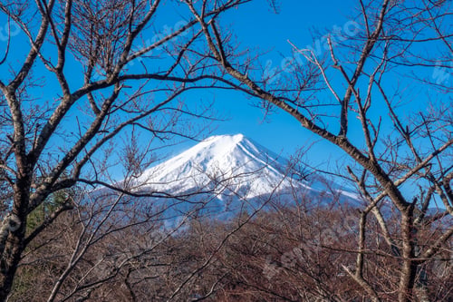 Preview: Mount Fuji, Fuji san in Japanese, snow capped for about five months a year as the symbol of Japan