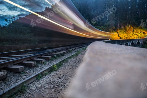 Preview: Beautiful long exposure shot of train's lights