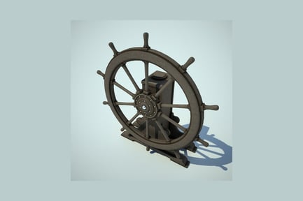 Preview: Ship's wheel with multi-spoke and gear mechanisms