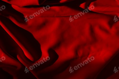 Preview: Velvet Red Fabric Waves - Romantic Background for St Valentine's day