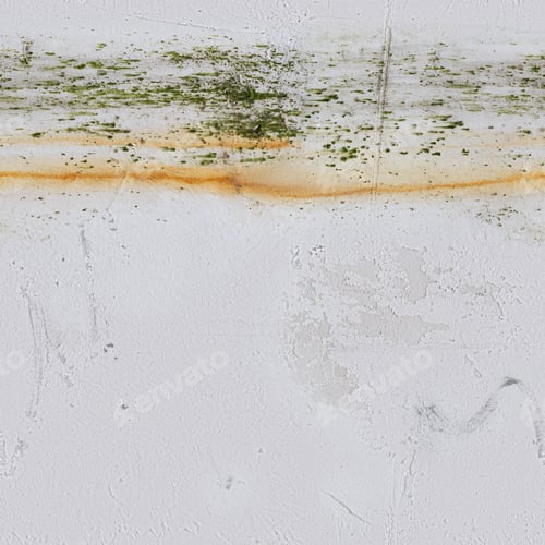 Preview: White plaster layer with rust and mold stains