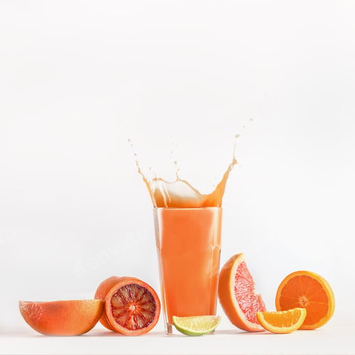 Preview: Splashing of citrus juice in glass
