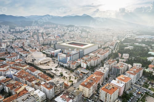Preview: Aerial view of Izmir city Konak region.
