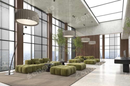 Preview: Modern style conceptual reception interior room