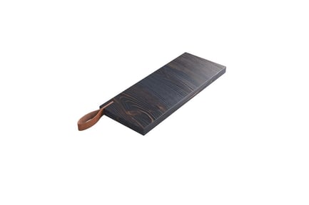 Preview: Dark Wood Cutting Board with Leather Loop