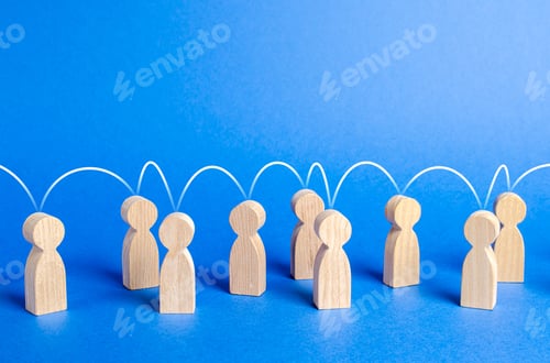 Preview: People united to each other with a mental link line