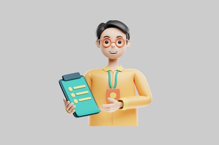 Preview: Business character with clipboard