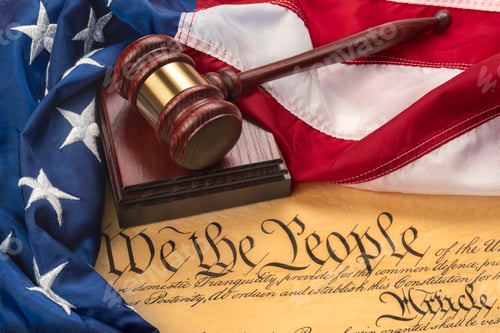 Preview: Constitution, American Flag and Gavel