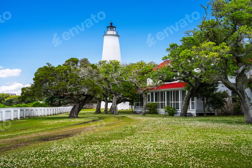Preview: Ocracoke Lighthouse in the Outer Banks, North Carolina, USA.