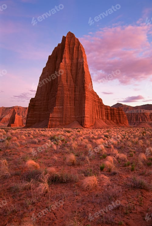 Preview: Temple of the Sun and Temple of the Moon, in the national park at Capitol Reef in Utah.