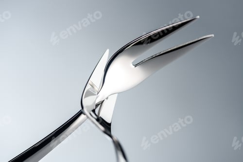 Preview: fondue forks with two tines isolated on grey
