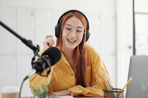 Preview: Live Podcast Session with Smiling Female Host