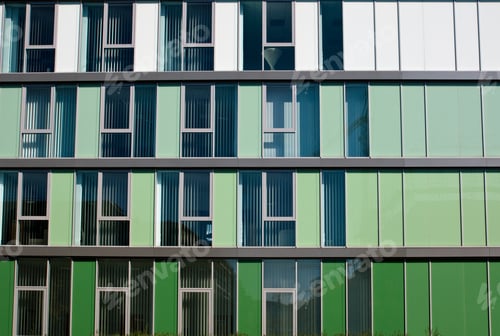 Preview: Modern facade in different shades of green