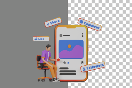 Aperçu: Illustration 3D du marketing sur les réseaux sociaux