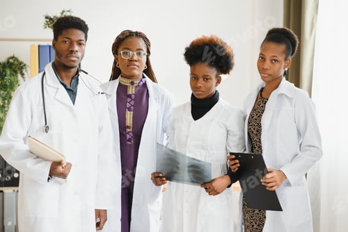 Preview: group of professionals medical workers working together.