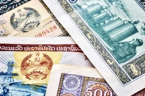 Preview: Close up picture of Lao kip banknotes