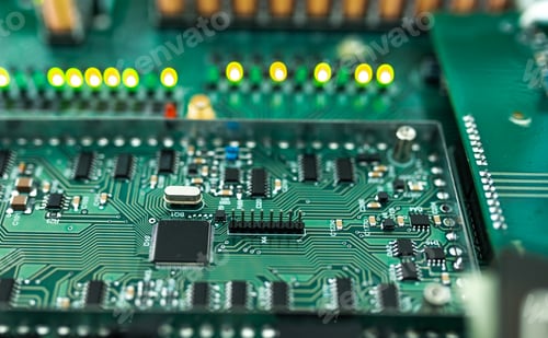 Preview: Large green microcircuit and luminous panels