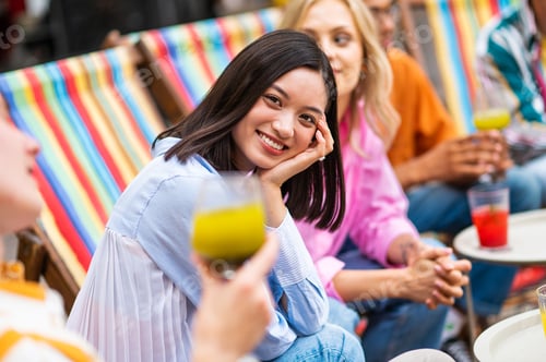 Preview: Group of multiethnics young friends having fun together