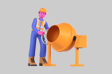 Preview: Cartoon builder with cement mixer