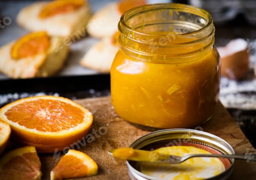 Preview: Homemade orange marmalade food photography recipe idea