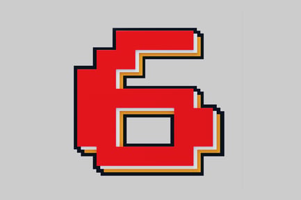 Preview: Red six pixel business symbol