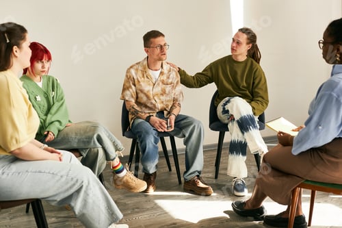 Preview: Group Therapy Session with Diverse Individuals Participating