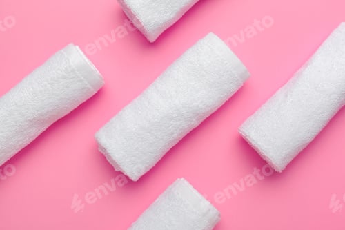 Preview: Clean towels on color background