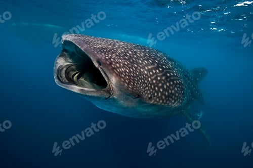 Preview: Whale shark (Rhincodon typus) feeding on plankton, Contoy Island, Quintana Roo, Mexico