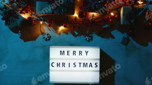Preview: Merry Christmas Decoration with Gifts and Lights