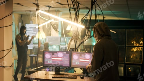 Preview: Diverse people applauding young hacker about cyberwarfare success