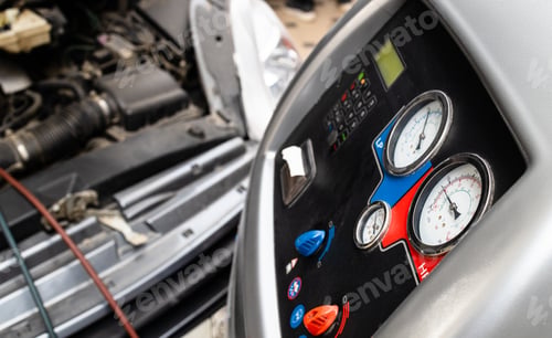 Preview: refueling of car air conditioner in garage