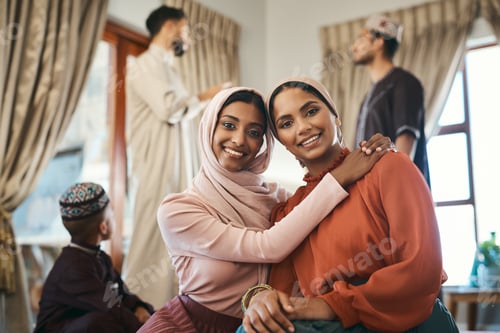 Preview: My family are my greatest joy. Shot of two muslim sisters bonding.