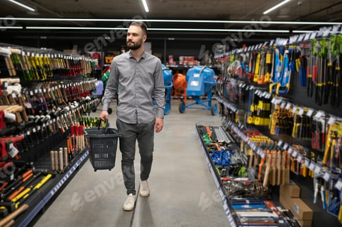 Preview: a buyer in a hardware store, Concept home renovation