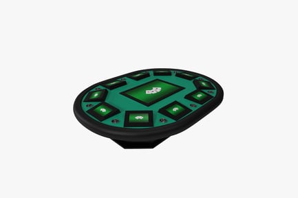 Preview: Circular poker table with cards and grid pattern