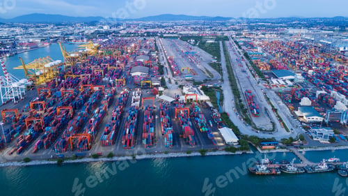Preview: Shipyard Cargo Container Sea Port Freight forwarding service logistics and transportation.