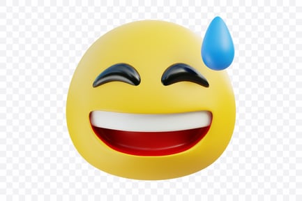 Preview: Grinning Face With Sweat emoji