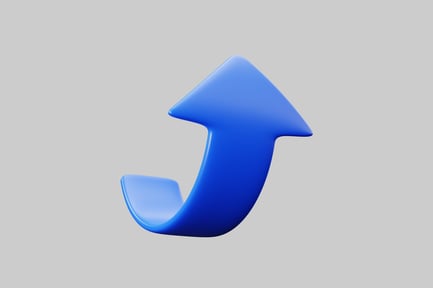 Preview: Curved directional blue arrow symbol