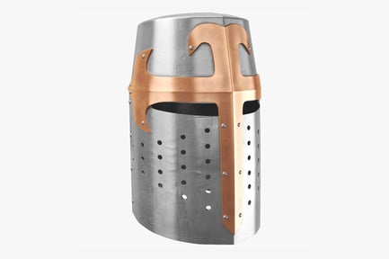Preview: Medieval Great Helm with Copper Crusader Cross