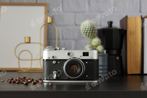 Preview: Concept of leisure and photo hobby with retro photo camera