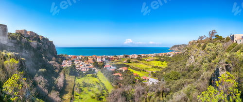 Preview: Panoramic view of Milazzo city during sunny day.