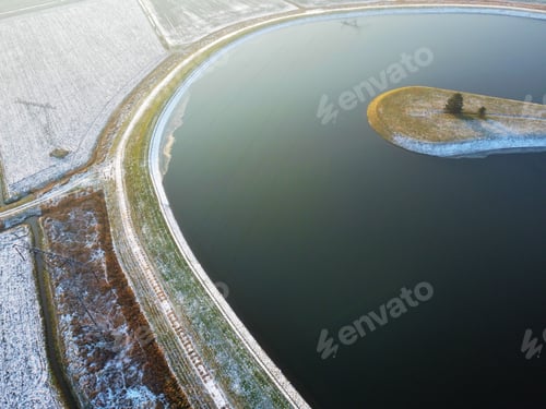 Preview: Drone shot of a winter landscape
