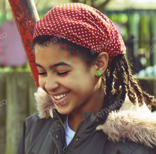 Preview: Beautiful mixed race girl portrait