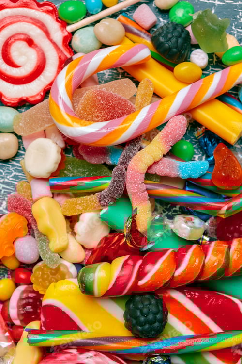 Preview: Different colorful fruit candy